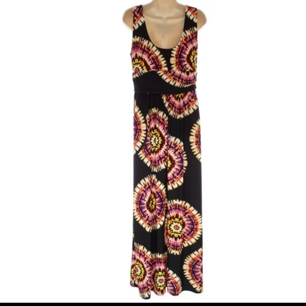 ▪️GORGEOUS SUNBURST TIE DYE PRINT MAXI DRESS▪︎Lrg - Picture 3 of 3